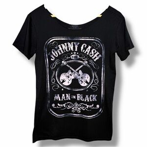 Johnny Cash 'Man in Black' Black Short Sleeve Tee
